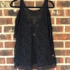 Black lace Free People top